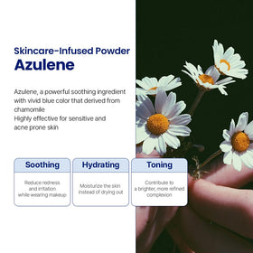 Le' Nubele azulene ingredient shot emphasizing soothing, calming benefit