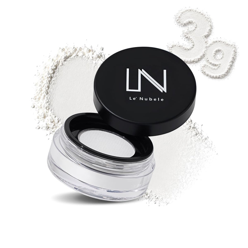 Le' Nubele front packaging view shows compact travel-ready powder and portability