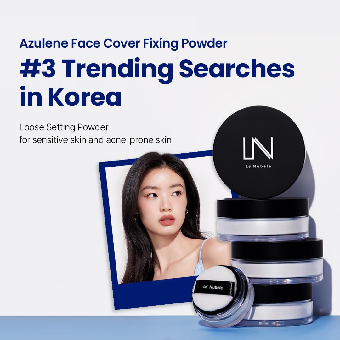 Le' Nubele open jar revealing translucent powder texture and easy application