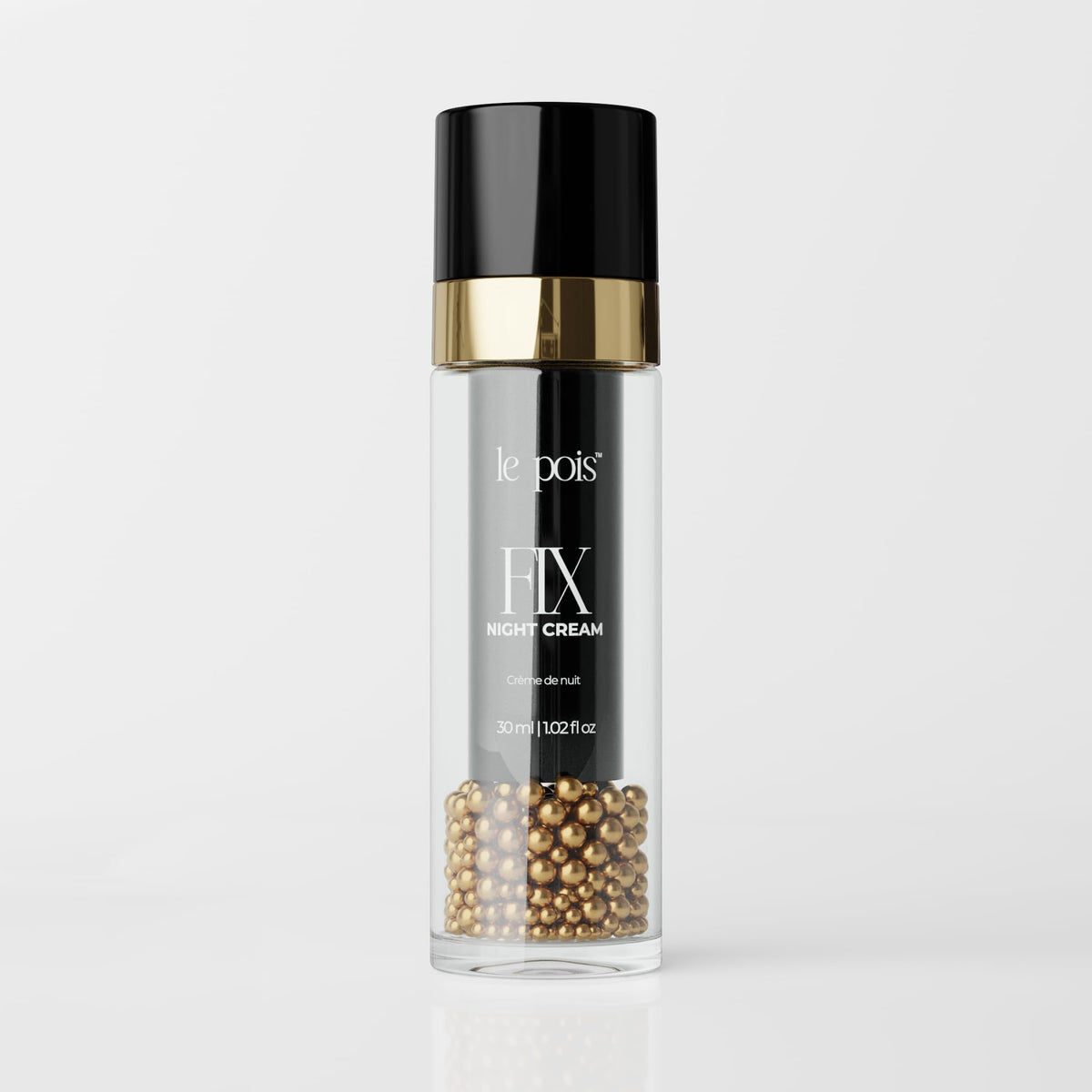Le Pois FIX night cream jar front view showing compact glass packaging and calming design