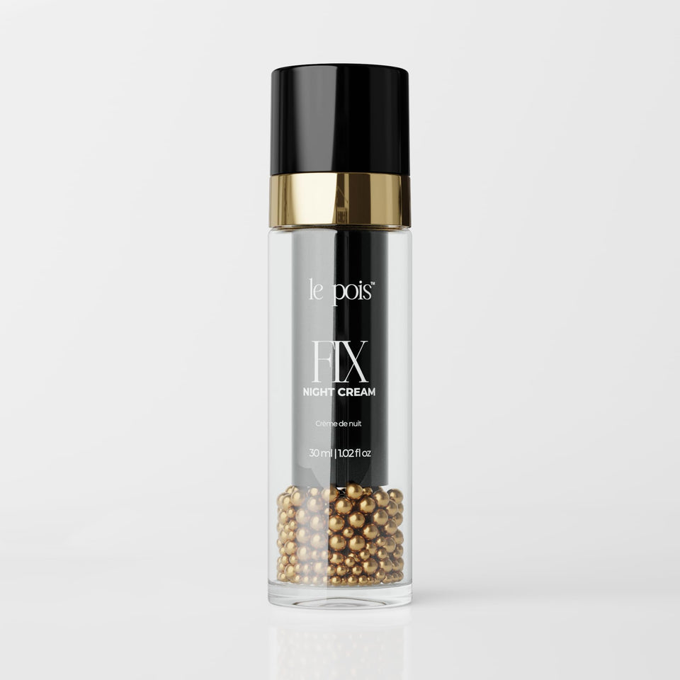 Le Pois FIX night cream jar front view showing compact glass packaging and calming design