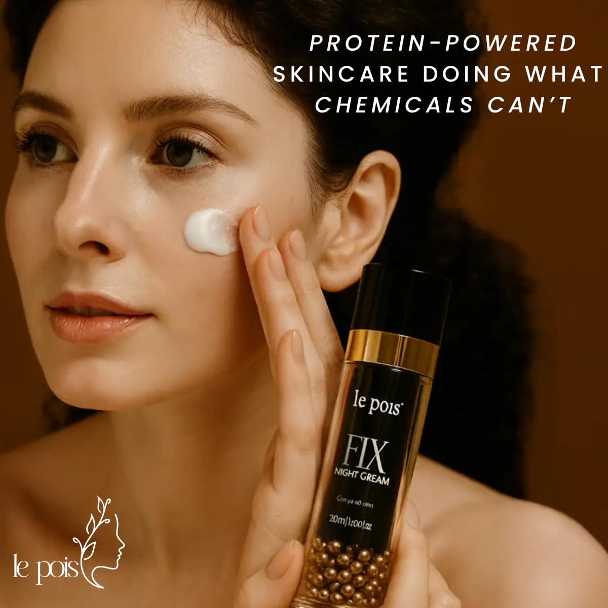 Le Pois FIX night cream refill-ready bottle closeup illustrating sustainable packaging