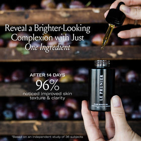 Le Prunier oil applied to skin for instant hydration and a dewy look