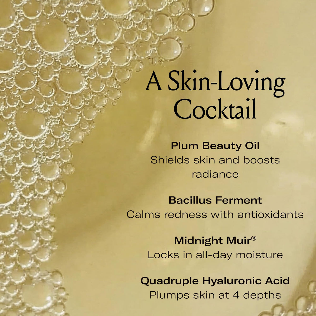 Le Prunier shaken bottle forming blended bi-phase mist for lightweight glow