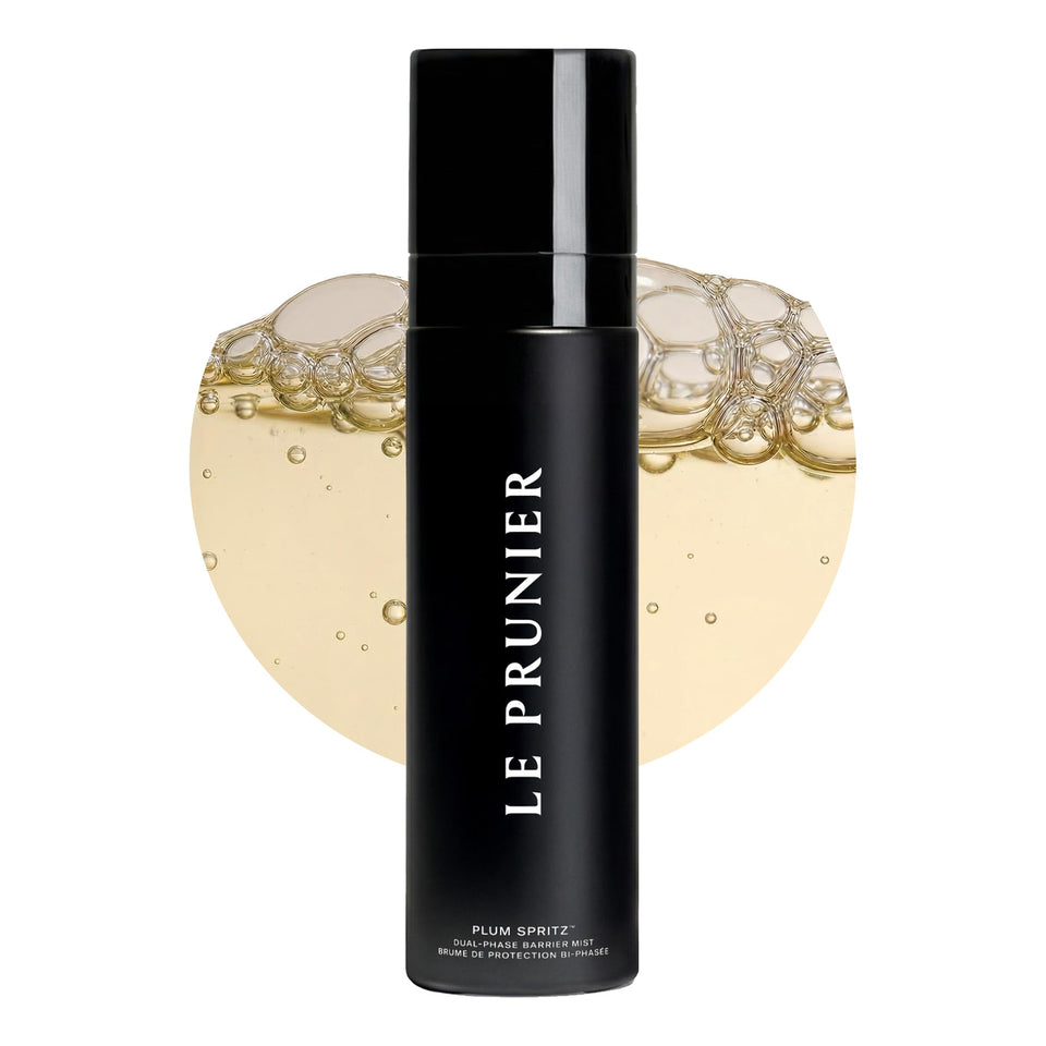 Le Prunier front bottle showing label and elegant mist packaging for instant hydration