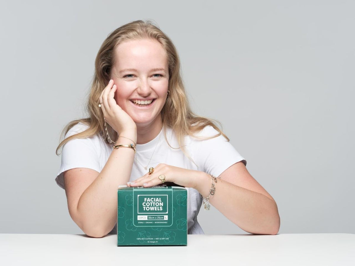 Le Visage certifications and packaging emphasizing Oeko-Tex and GOTS standards
