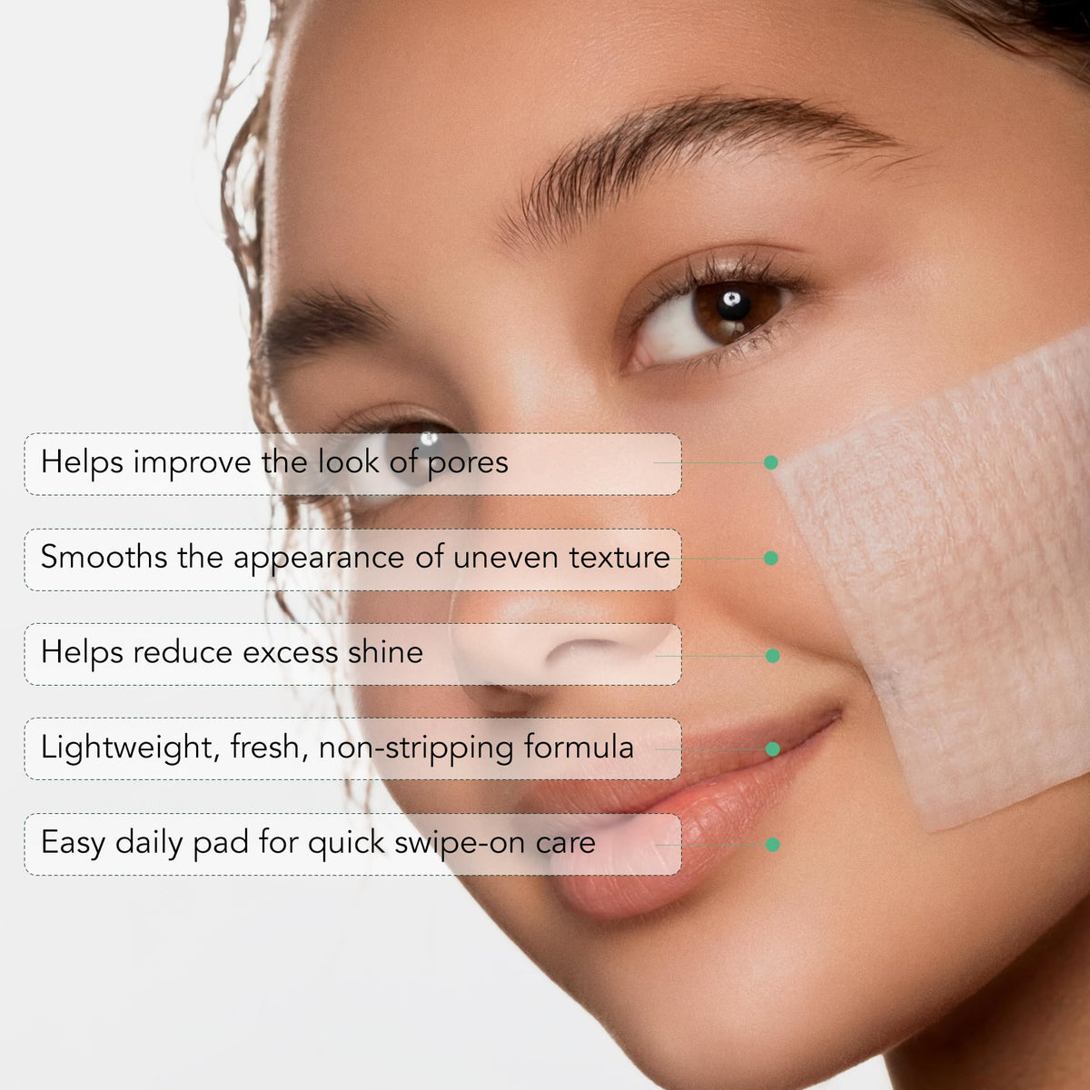 LEADERS embossed pad close-up showing texture that exfoliates gently