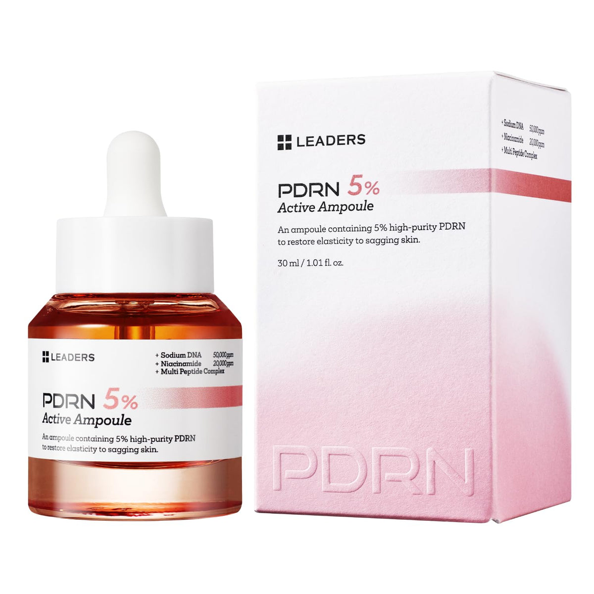 LEADERS front packaging showing bottle and branding, highlights concentrated care
