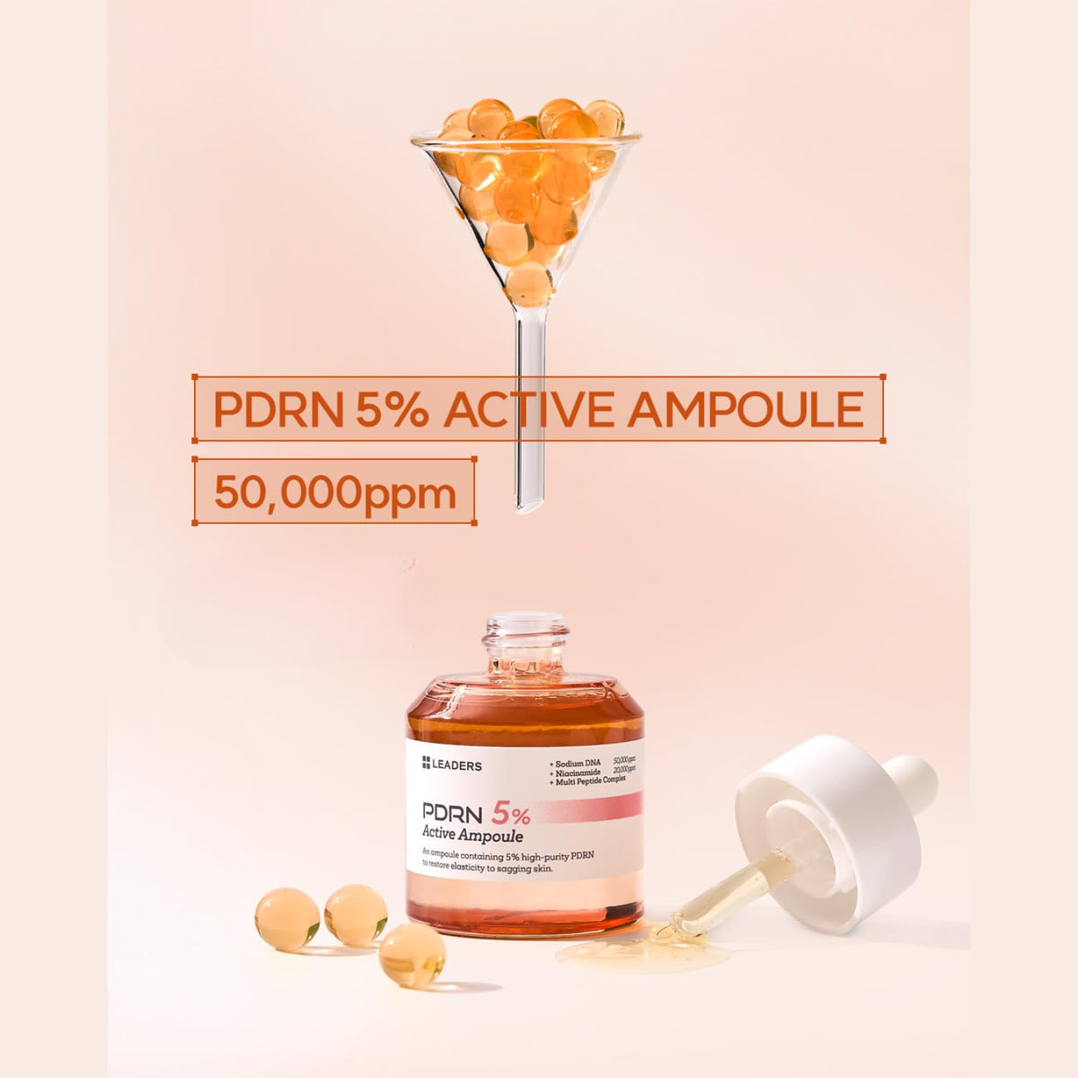 LEADERS ampoule in hand being applied, conveys easy layering in routine