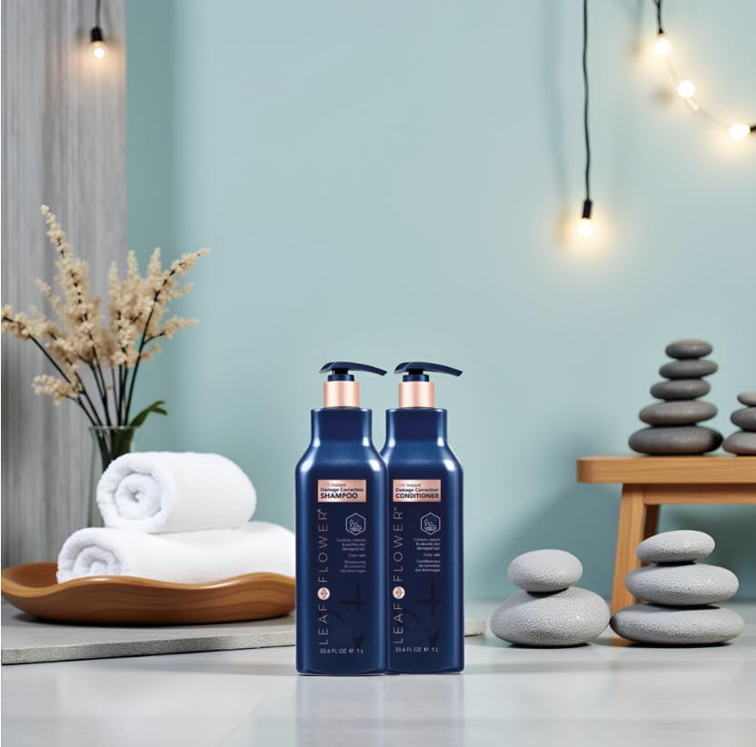 Leaf & Flower conditioner creamy detail illustrating lightweight moisture and softness benefit
