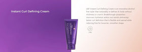 Leaf & Flower in use: applying cream to curly hair for defined, frizz-reduced curls