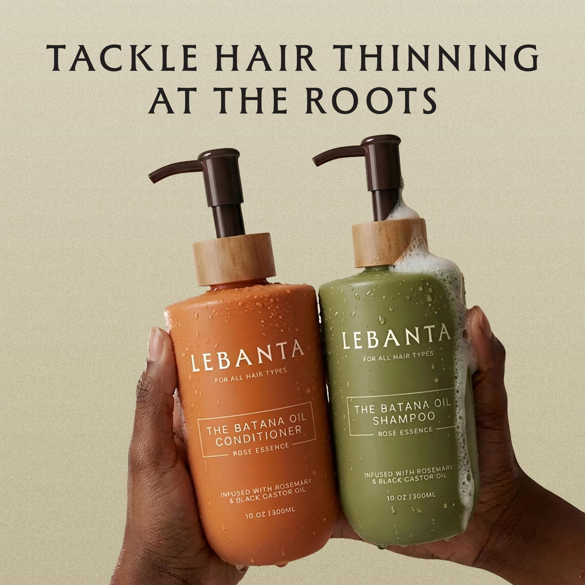 Lebanta conditioner front packaging highlighting hydration and detangling benefits