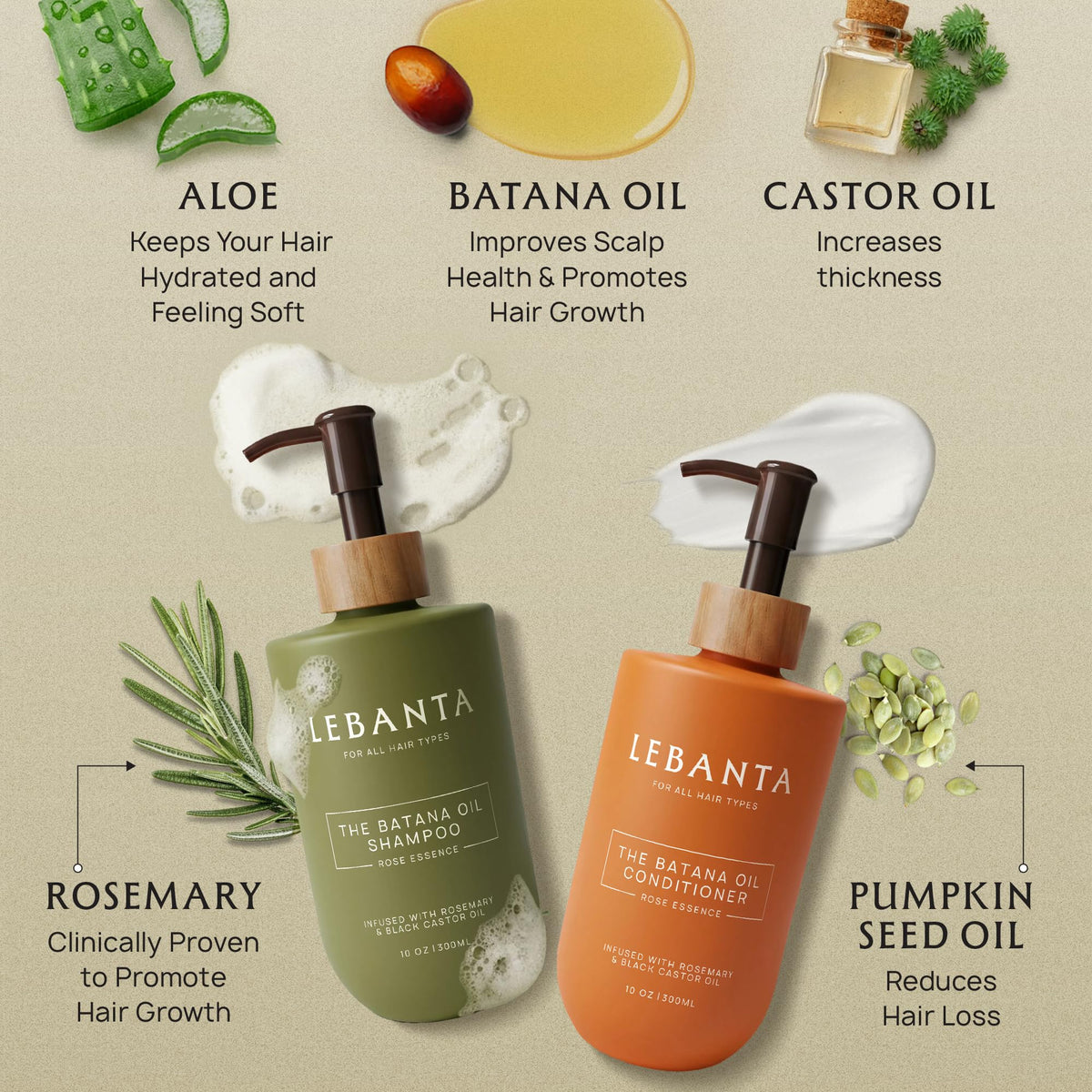 Lebanta oil-rich texture close-up showing nourishing consistency for smoother hair
