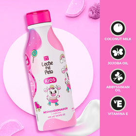 Leche Pal Pelo back label close-up showing ingredients and safe formula