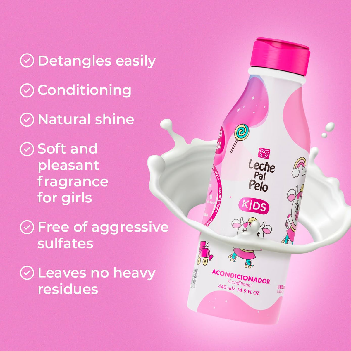 Leche Pal Pelo conditioner texture close-up highlighting creamy slip and hydration