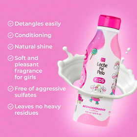 Leche Pal Pelo conditioner texture close-up highlighting creamy slip and hydration