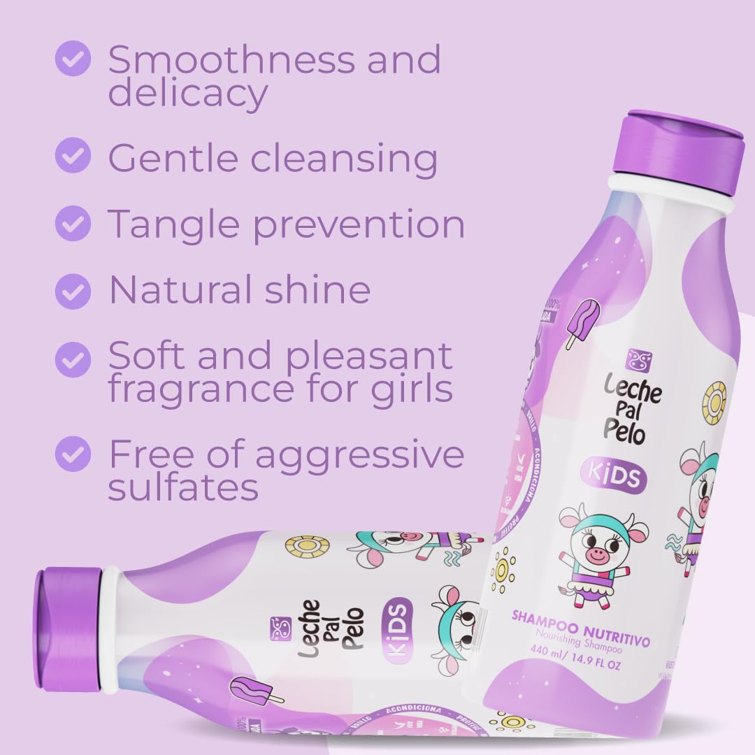 Leche Pal Pelo bottle next to hand to show 14.9 fl oz scale