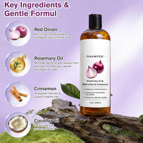 LEDeng Excalvo red onion extract visual showing nourishing scalp benefit