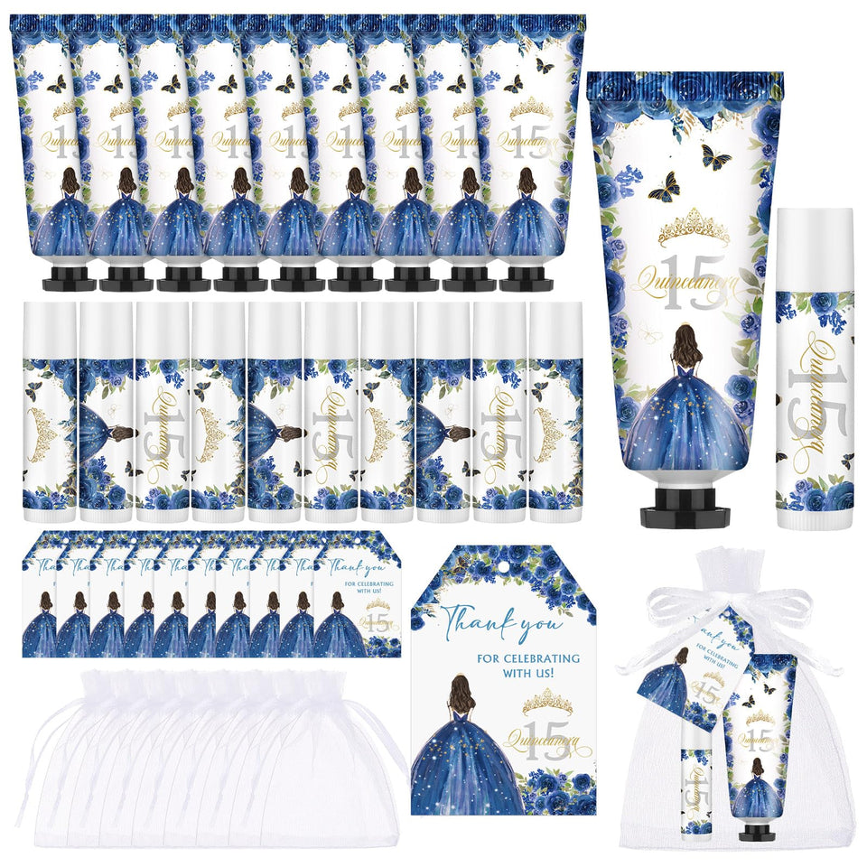 Leelosp front packaging showing complete blue favor set and neat presentation benefit