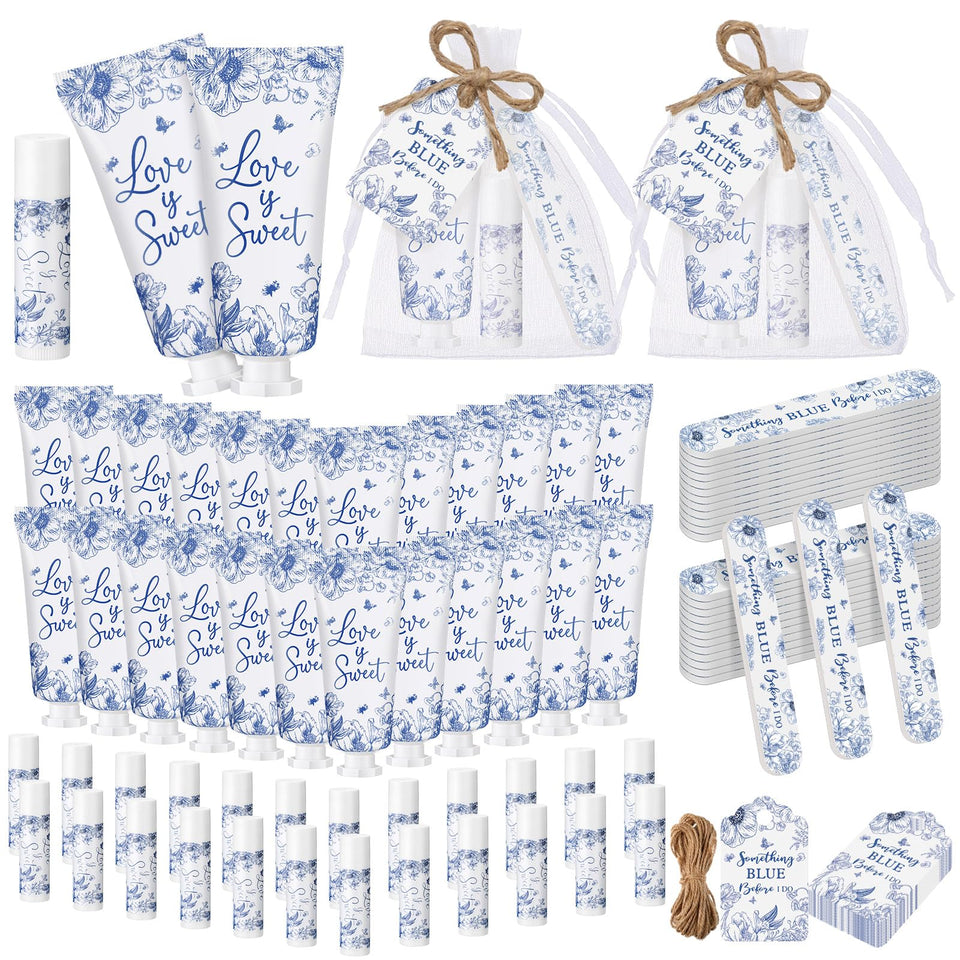 Leelosp front packaging showing blue floral design and wedding message, attractive keepsake