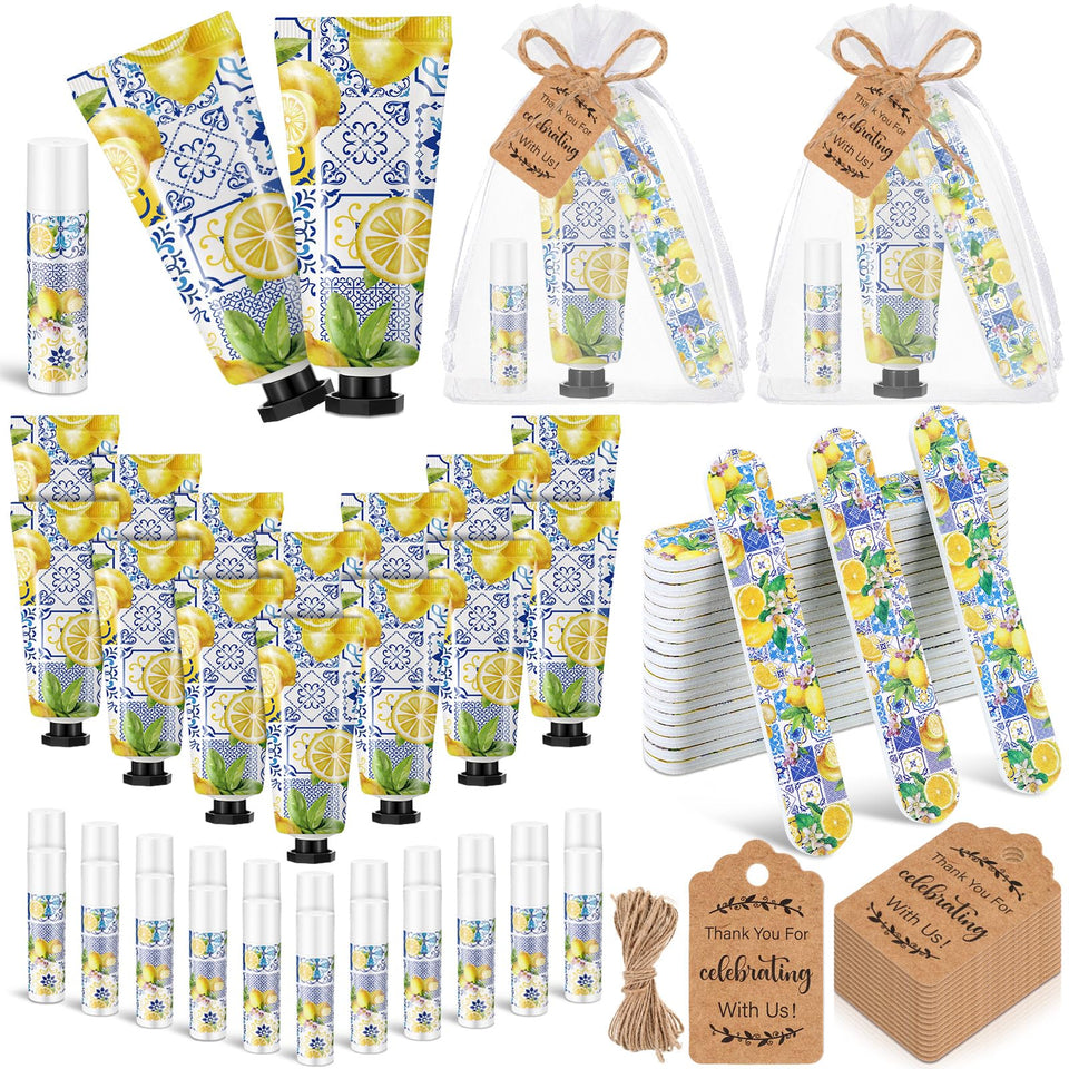Leelosp front view of Capri lemon gift pack showing bright packaging and contents benefit convenience