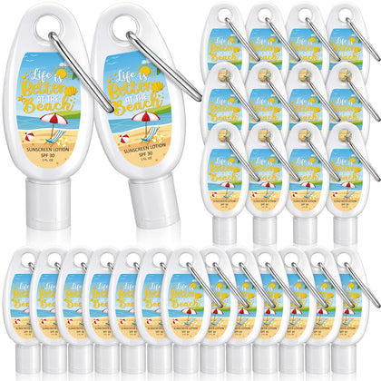 Leelosp front packaging showing 15 white mini sunscreen bottles and instant gifting appeal
