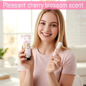 Leelosp hand cream texture close-up showing creamy finish and moisturizing benefit