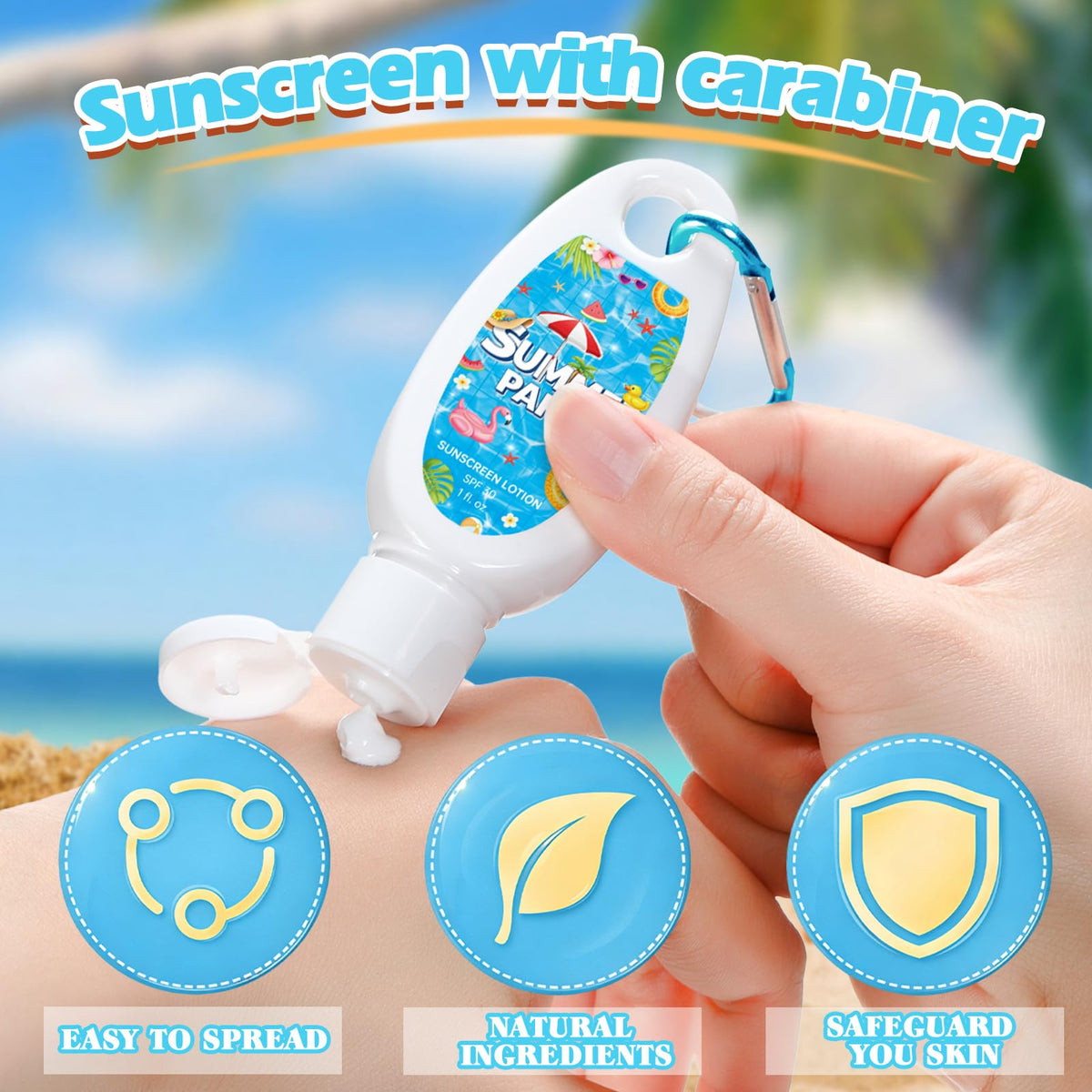 Leelosp label closeup highlighting SPF 30 protection, reassuring sun defense