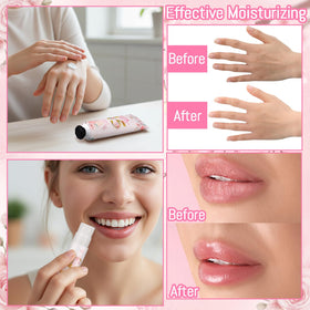 Leelosp lip balm detail with pink cap and label for easy purse use benefit