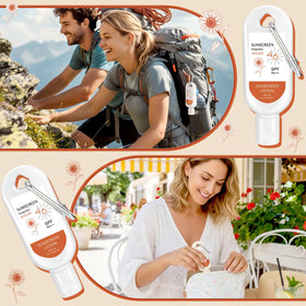 Leelosp open cap dispensing sunscreen demonstrating easy application