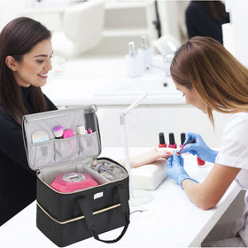 LEFOR·Z lifestyle shot with manicure kit ready for a mobile appointment