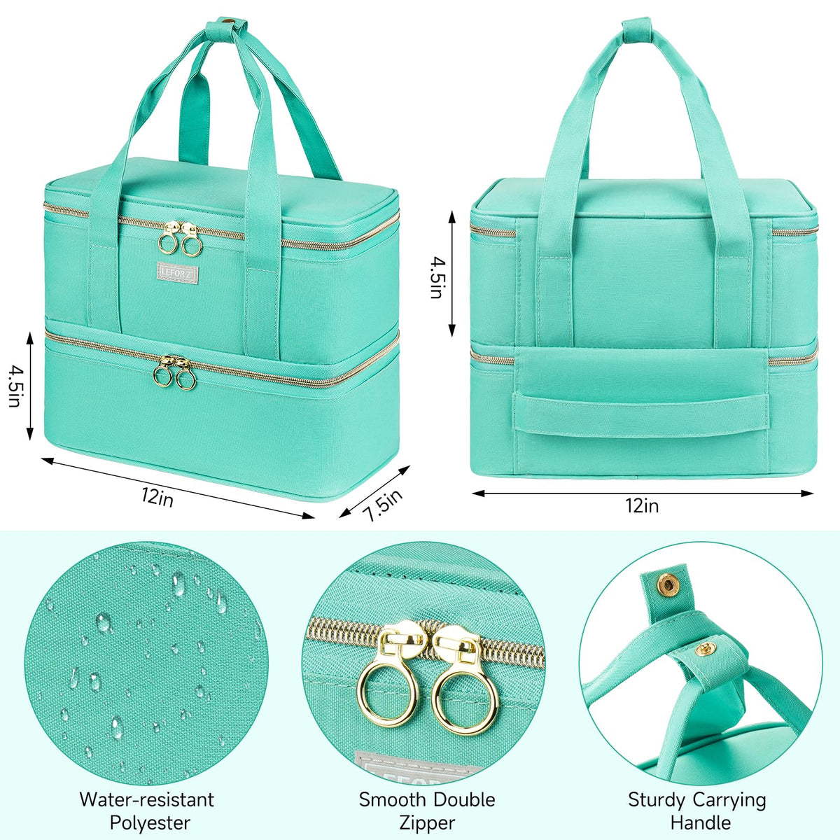 LEFOR·Z sturdy handle and luggage strap detail offering comfortable carry and travel convenience