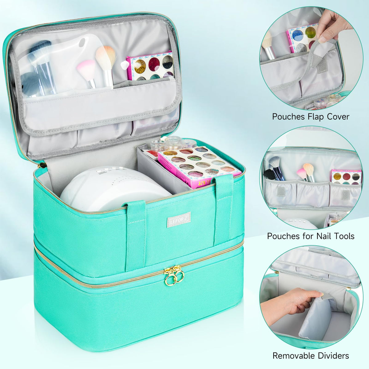 LEFOR·Z open double layer view displaying organized bottles and pockets for quick access