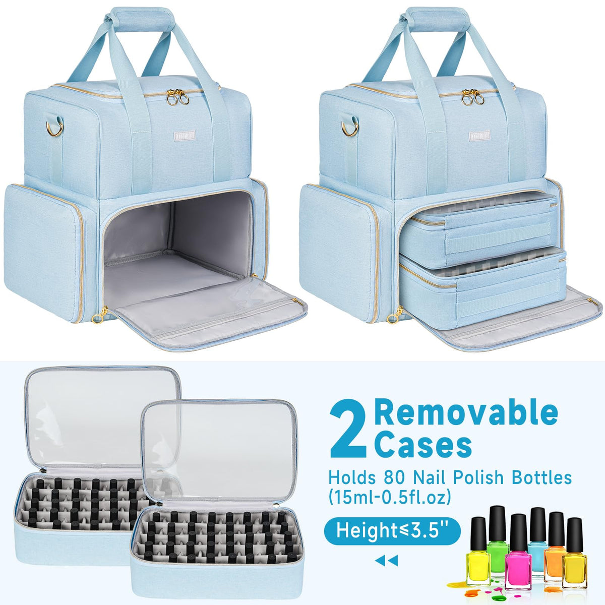 LEFOR·Z top compartment with LED lamp and mesh pockets for tools