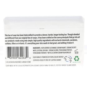 Legend's Creek 9 oz bar next to a hand showing large size and long-lasting value