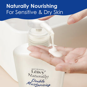Leivy pump dispensed into hand highlighting easy use and controlled amount