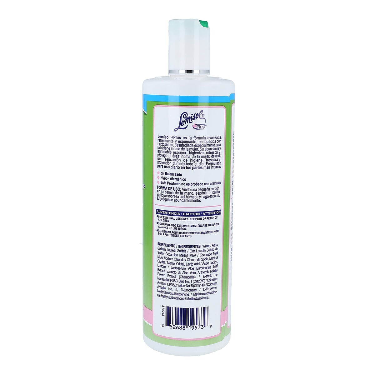 Lemisol Plus texture closeup highlighting gentle foam and aloe moisturization