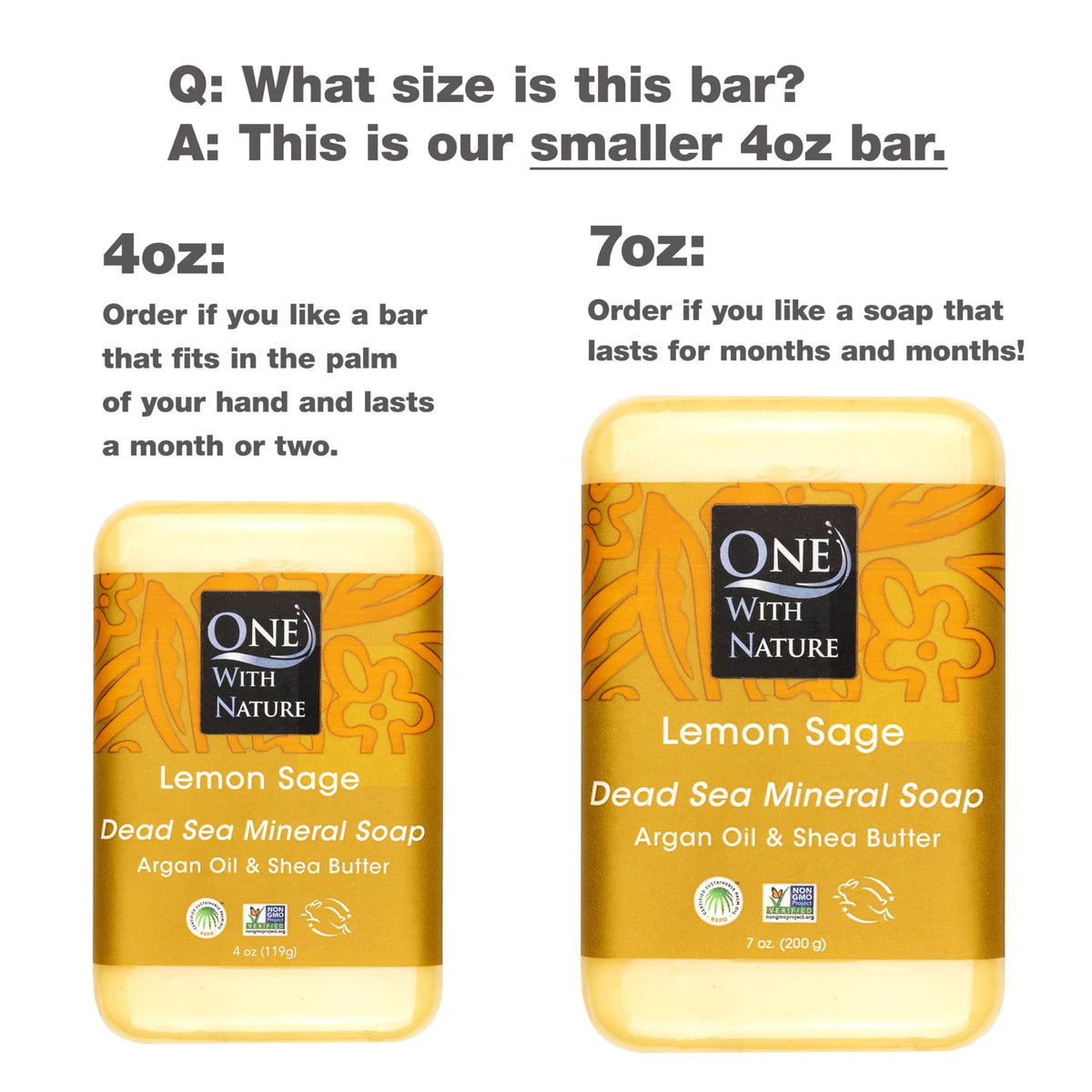One With Nature close-up of lemon sage soap bar texture highlighting exfoliating minerals