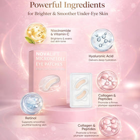 Lence NOVALIFT open box with neatly arranged hydrogel patches and tray visible