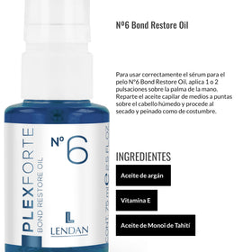 Lendan oil applied to damp hair mid-lengths to protect and smooth