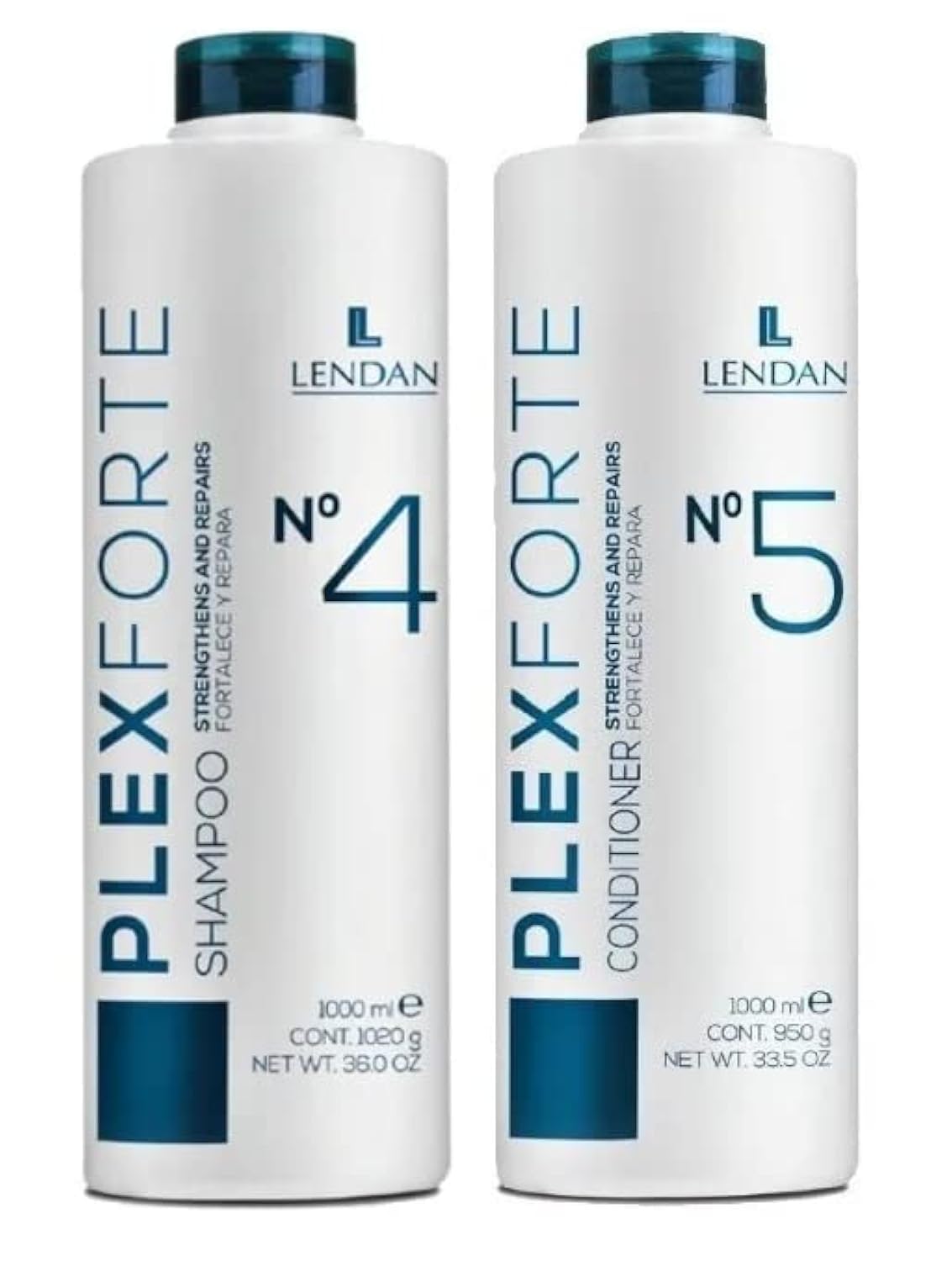 Lendan Plex Forte front packaging showing shampoo and conditioner for salon strength