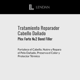 Lendan Plex Forte Nº2 before and after strand comparison showing visible repair