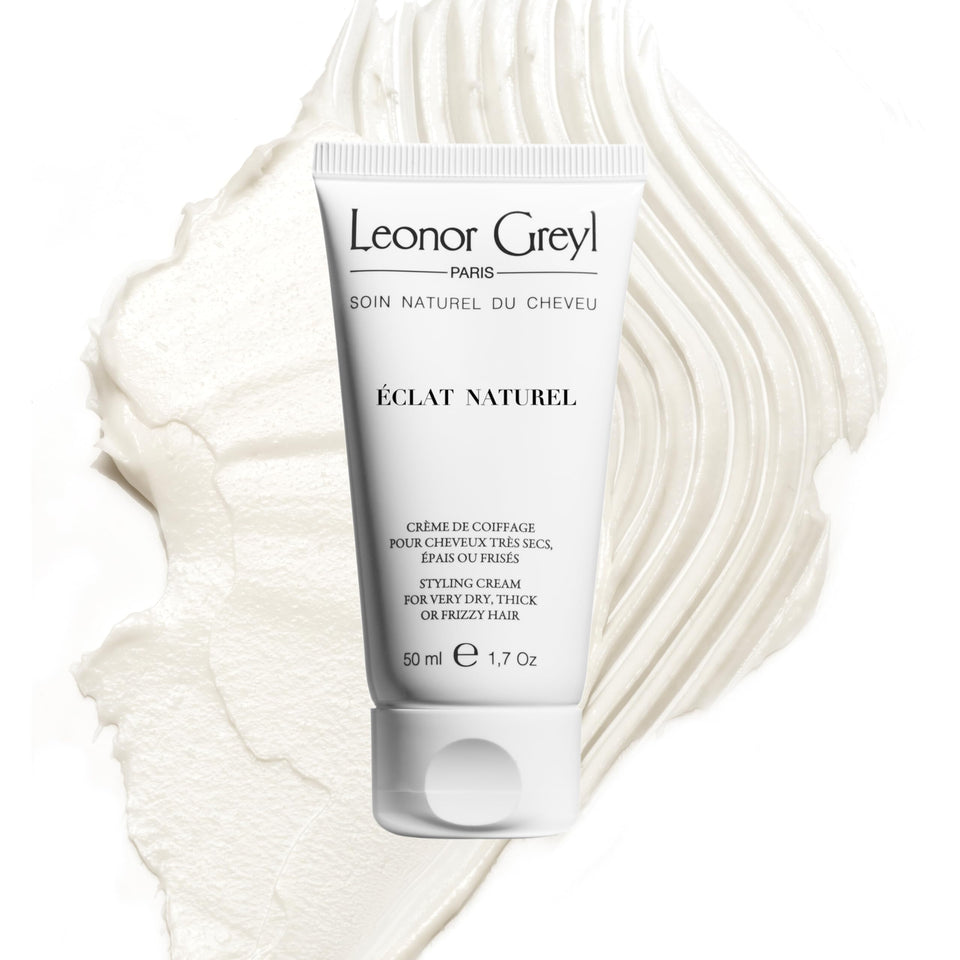 Leonor Greyl jar front view showing product branding and compact size benefit