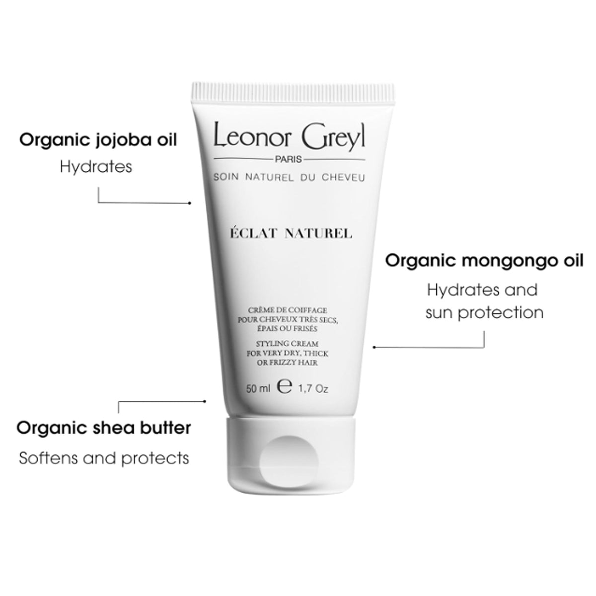 Leonor Greyl cream texture close-up showing lightweight blend for easy spread