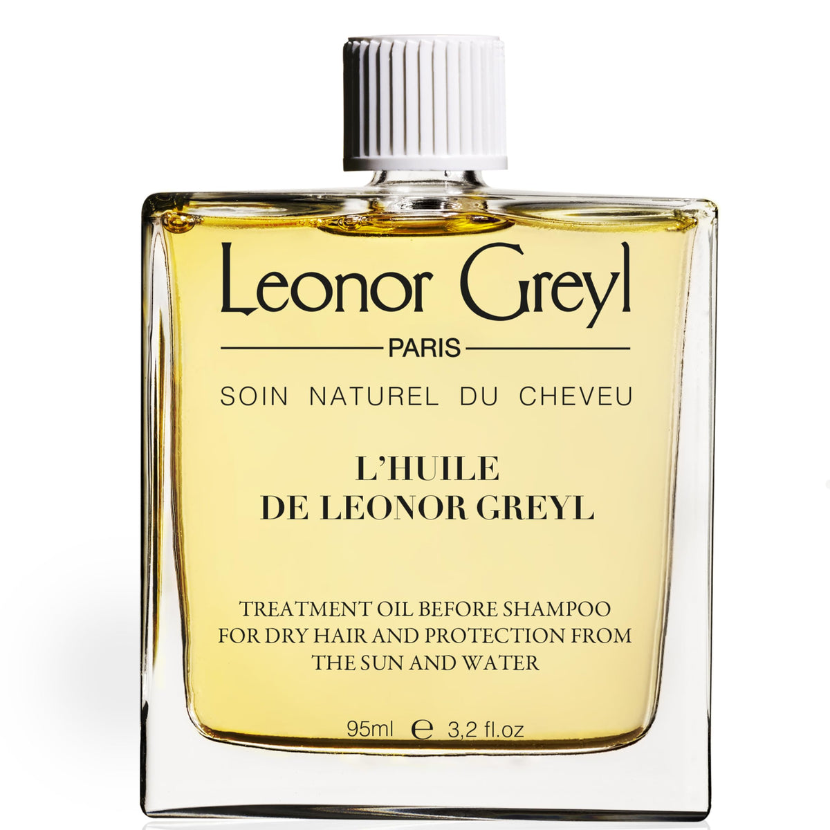 Leonor Greyl bottle front packaging showing product benefit of hydration
