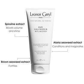 Leonor Greyl close-up label highlighting seaweed and protein ingredients