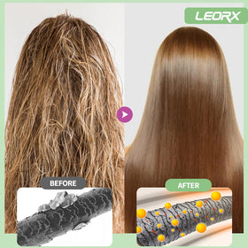 leorx close-up on hair shine highlighting smoother, healthier-looking strands