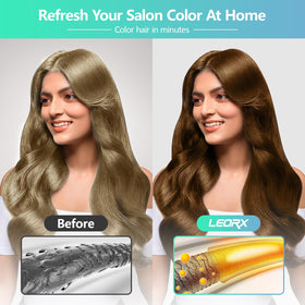 leorx shampoo texture on palm demonstrating creamy lather and smooth application benefit