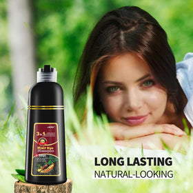 leorx finished hair in lifestyle shot showing glossy red results benefit