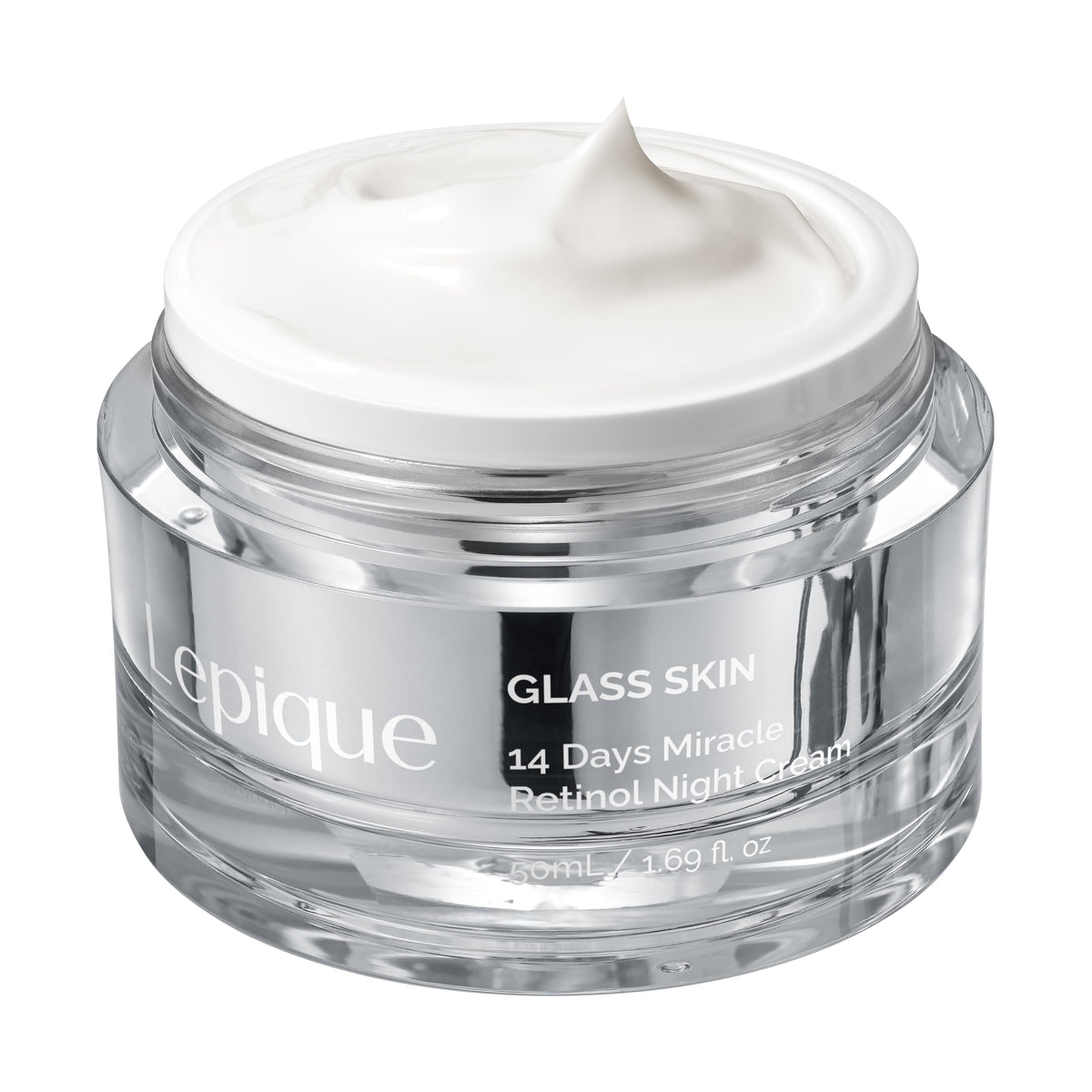 Lepique front jar showing product packaging and night-use convenience